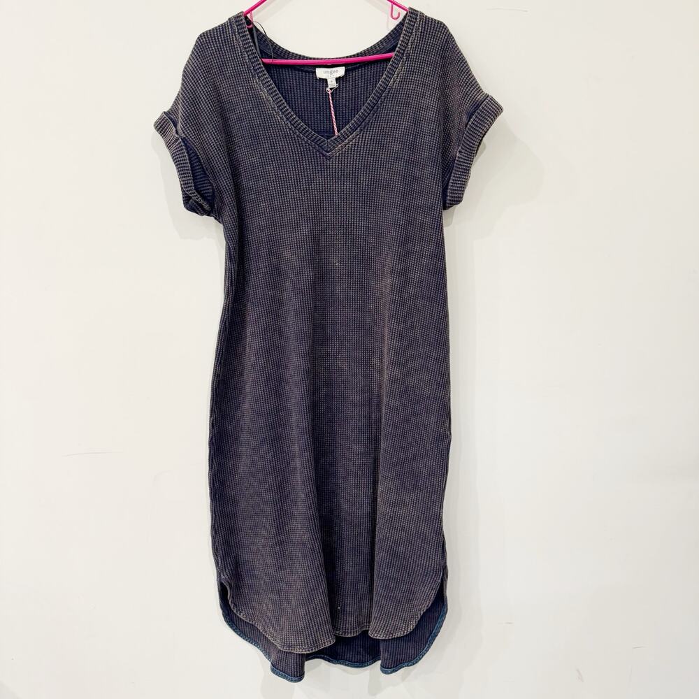 Umgee Waffle Short Sleeve Midi Dress Size Medium NWT